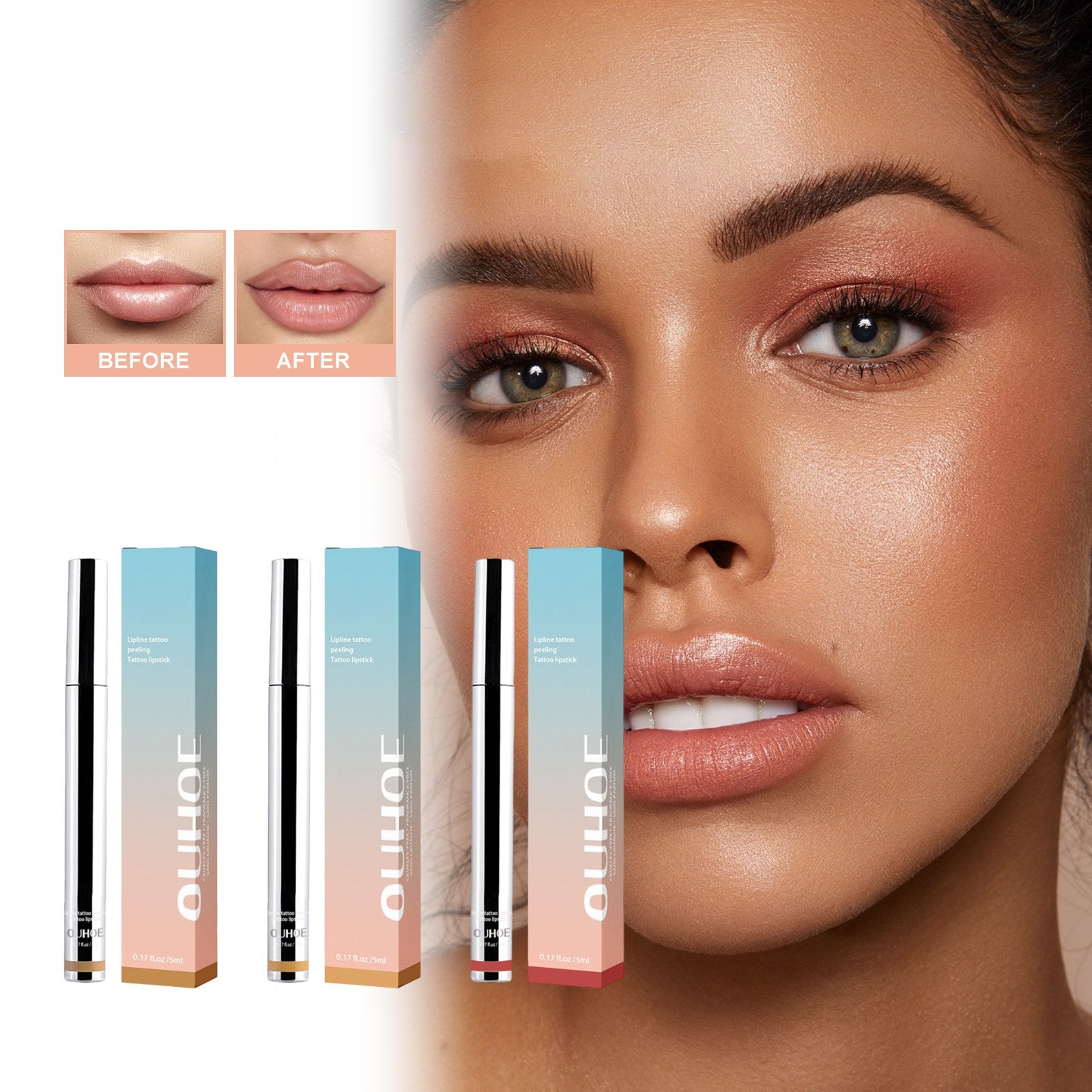 Mineral OilOUHOE Peel Off Lipliner Plump Lip Lines Show Lip Color Without Taking Off Makeup Peel Off Lipliner image 5
