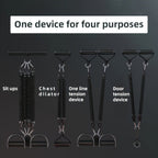 A Set Of Adjustable Resistance Tension Bands With Foot Pedals And Handles, High Resistance Level, Anti Fall, Suitable For Fitness Training, Body Stretching, And Abdominal Muscle Exercises image 1