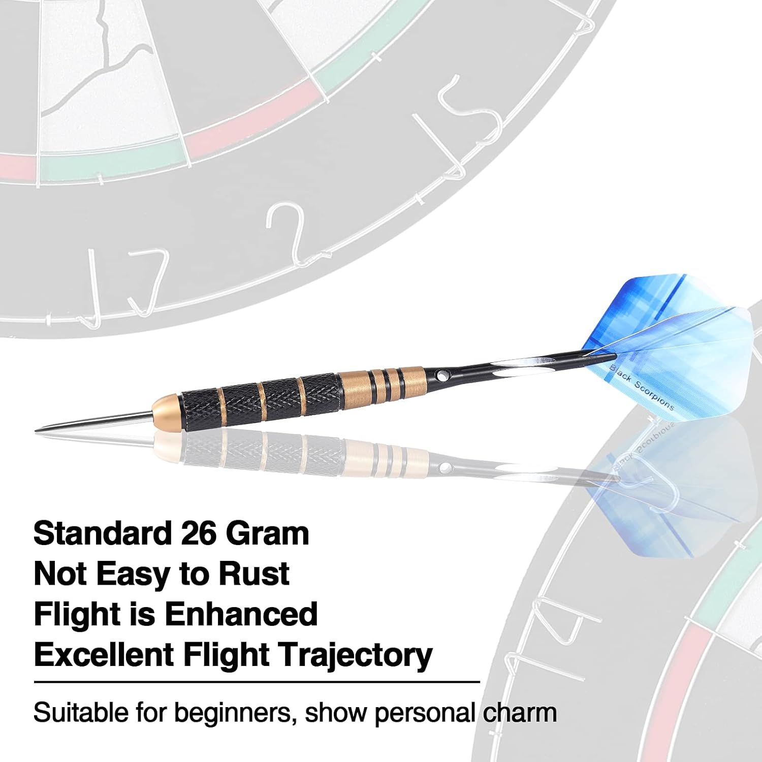 Steel Tip Darts Set, 12 Pack 24 Grams Professional Metal Dart Set with 20 Flights(4 Style) + 12 Aluminium Shaft image 2