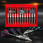 Darts Metal Tip Set Professional Metal Darts for Dartboard Steel Tip Darts with Nonslip Iron Barrel Aluminum Dart Shafts,Extra Flights,Dart Sharpener,Gift Box image 5