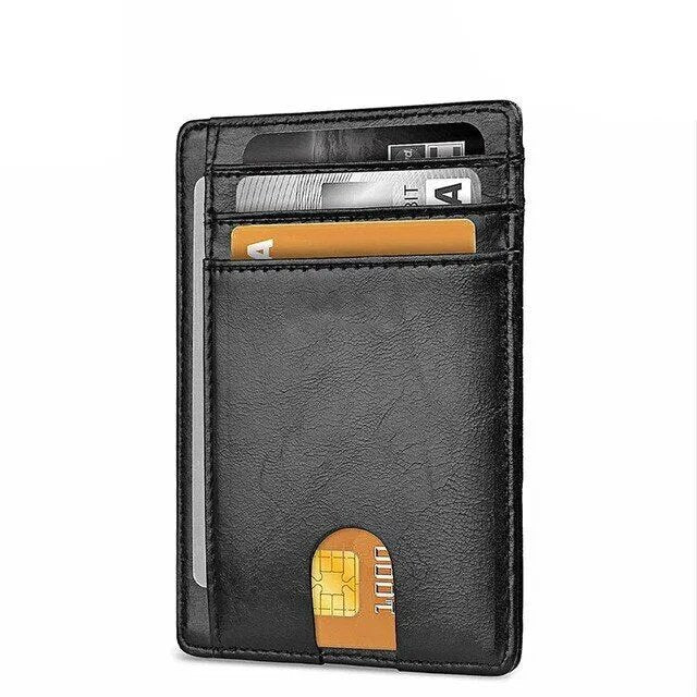 Mens Leather Slim Wallet Credit Card Holder RFID Blocking Pocket ID Money PU USA image 0