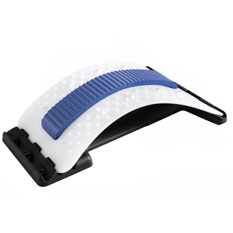 Back Stretcher Adjustable Back Cracker Massage Waist Neck Fitness Lumbar Cervical Spine Support Pain Relief - Blue and white, Magnetotherapy image
