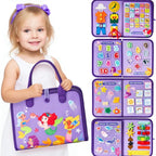 New Busy Book Children's Busy Board Dressing And Buttoning Learning Baby Early Education Preschool Sensory Learning Toy - Purple image
