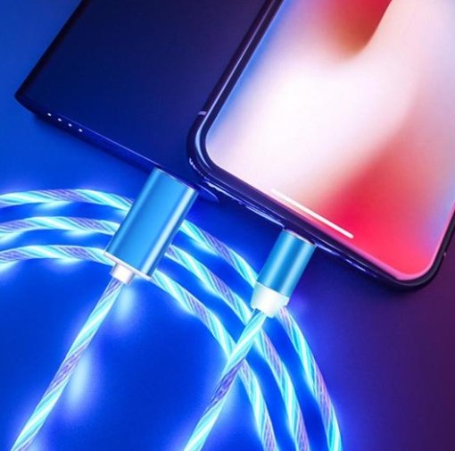 Compatible with Apple, Flowing Ligh Magnetic Streamer Data Line Cable for Iphone Android Typec image 2
