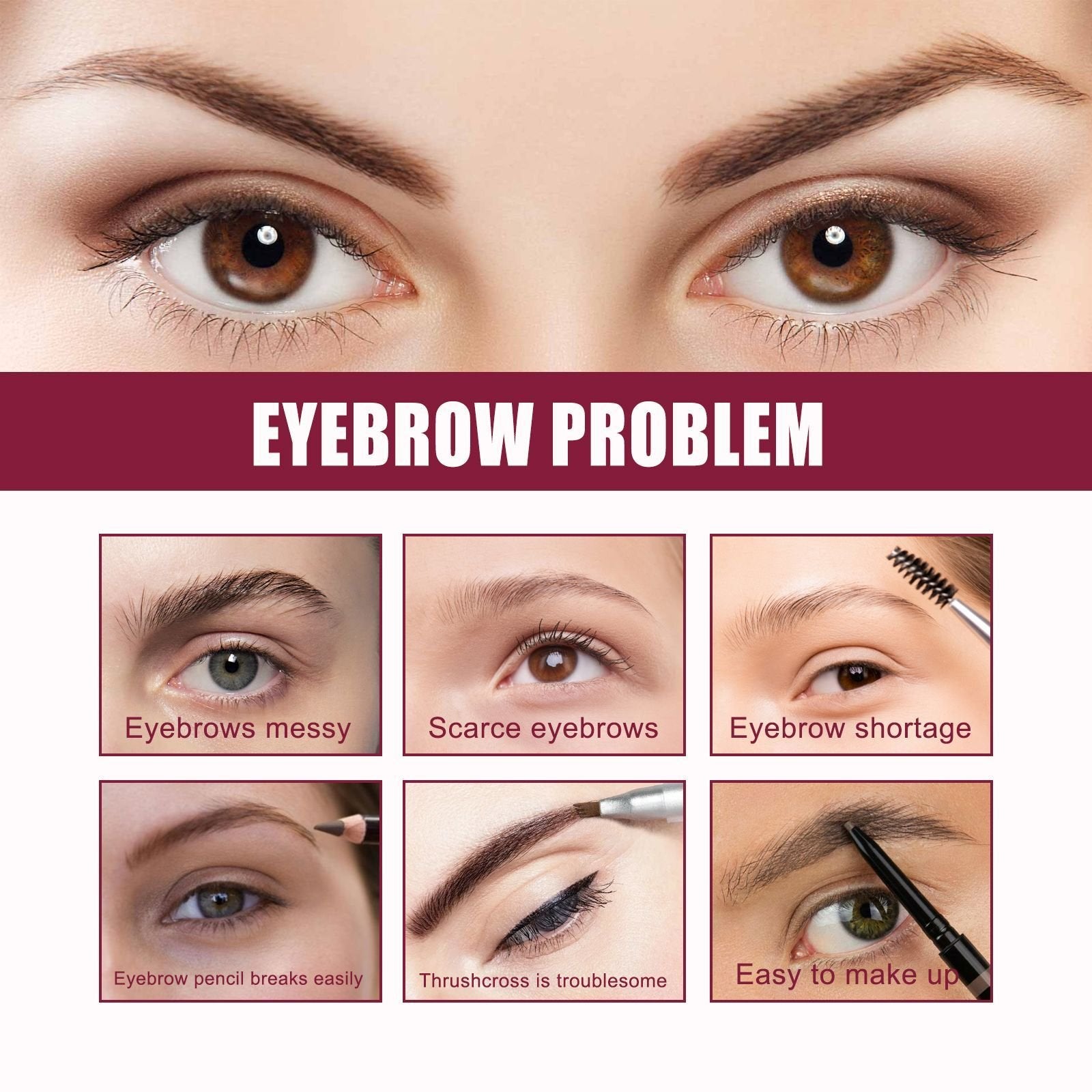 EELHOE Multi-functional Eyebrow Brush Set For Filling, Shaping, And Coloring Smooth Eyebrows Makeup Kit image 1
