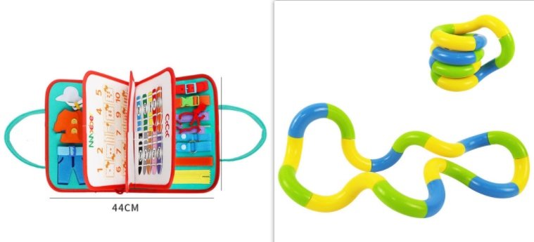 New Busy Book Children's Busy Board Dressing And Buttoning Learning Baby Early Education Preschool Sensory Learning Toy - Y set image