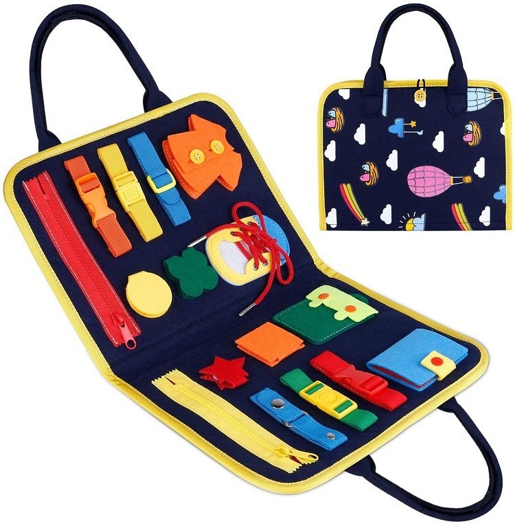 New Busy Book Children's Busy Board Dressing And Buttoning Learning Baby Early Education Preschool Sensory Learning Toy image 3
