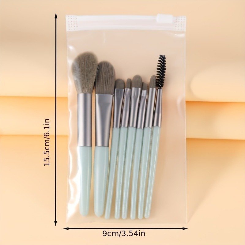 A Set Of 8 Portable Makeup Brushes, Suitable For Concealer, Foundation, Soft Bristles, Eye Makeup Tools, Beginner Mini Set, Portable Beauty Tools image 3