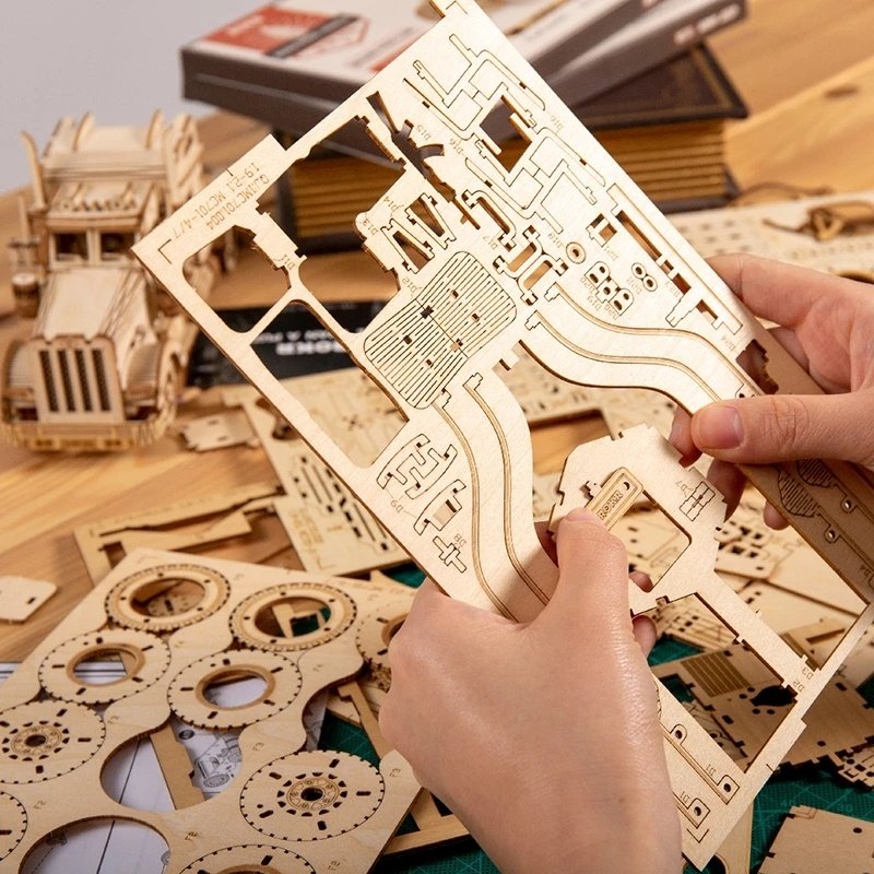 Car 3D Wooden Puzzle Game Assembly Racing Children's Toys image 1