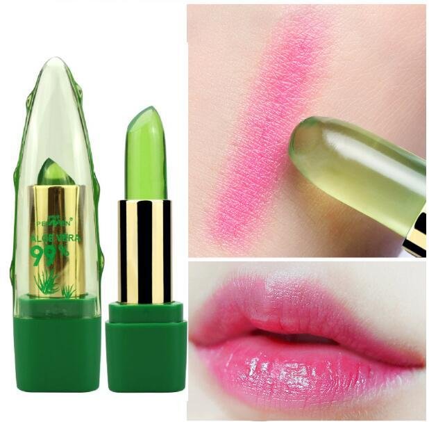 Aloe Vera Gel Color Changing Lipstick Gloss  Moisturizer Anti-drying Desalination Fine-grain Lip Blam Care image 4