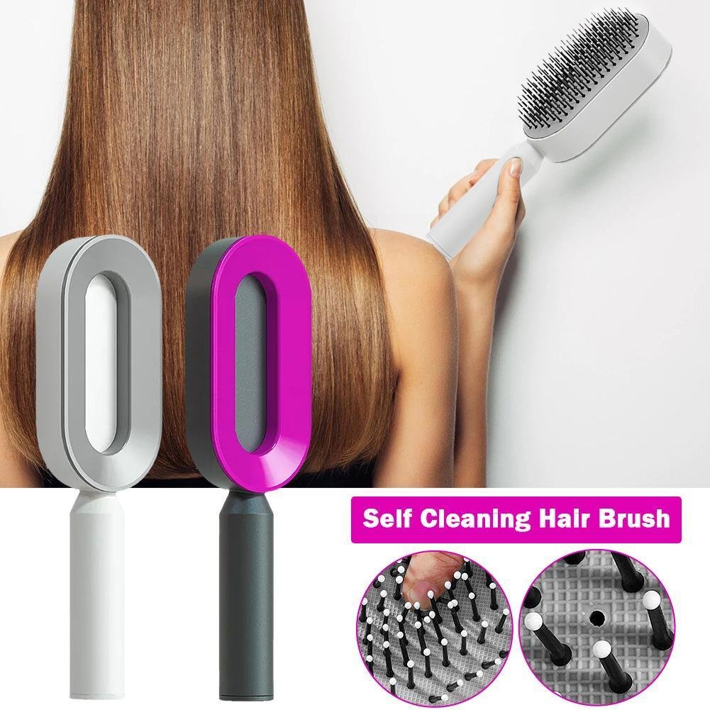 Women Fashion 3D Hair Growth Comb Hairbrush Self-Cleaning Hair Brush  Self Cleaning Hair Brush For Women Massage Scalp Promote Blood Circulation Anti Hair Loss image 3