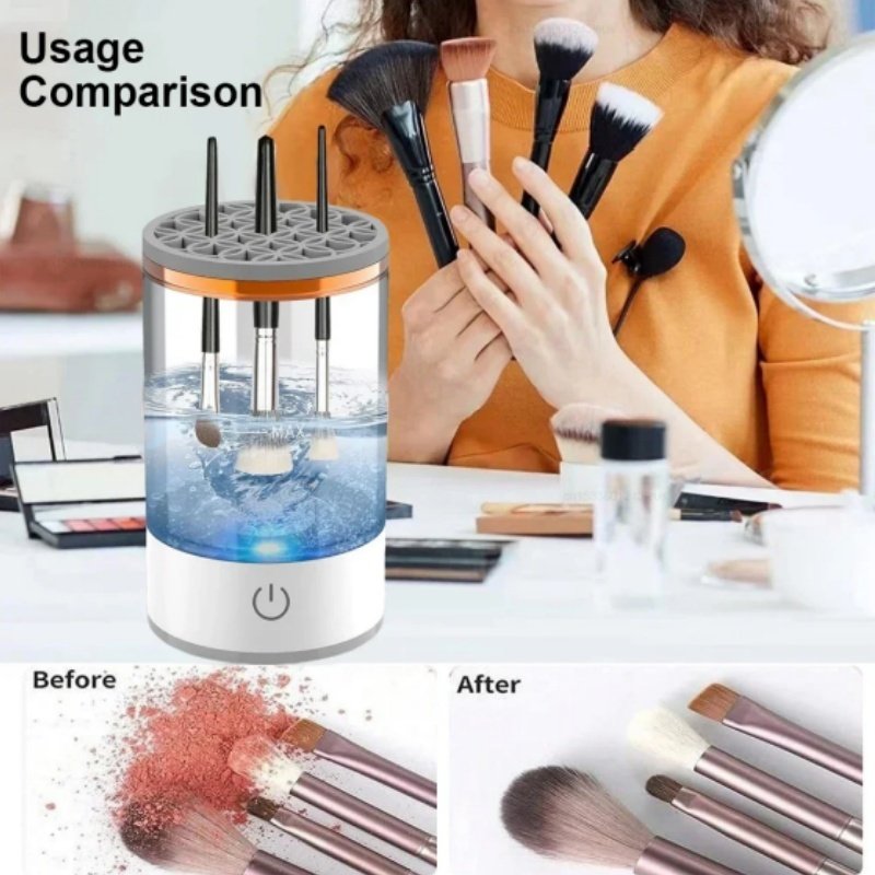 Makeup Brush Cleaner Automatic Rotating Makeup Brush Cleaner USB Portable Electric Cosmetic Makeup Brush Rotary Washing Machine image 0