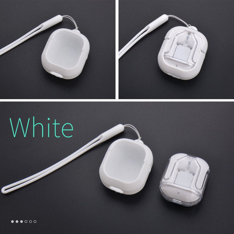 New Mini Transparent Wireless Bluetooth Headset Digital Display ENC Noise Reduction True Wireless Sports Music - White headphone case image
