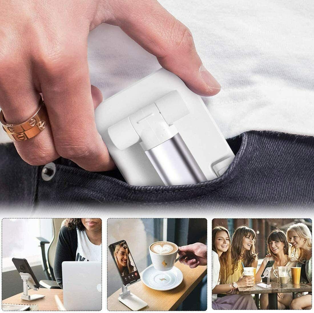 Cell Phone Stand Desktop Holder Tablet Stand Mount Mobile Phone Desktop Tablet Holder Table Cell Foldable Extend Support Desk Mobile Phone Holder Stand image 3