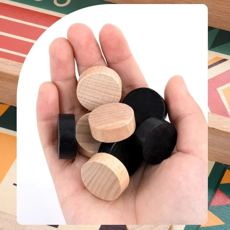 Two Person Battle Wooden Bounce Chess Table Bounce Children'S Gift Fun Parent-Child Interactive Game Christmas Present image 1