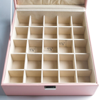 Earring Organizer Classic Jewelry Box 50 Slots Double Layer Jewelry Storage Case with 6 Necklace Hook and Bracelet Pocket(Pink) image 6
