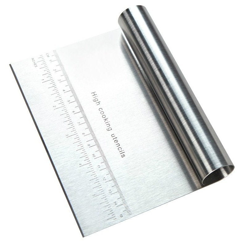 Stainless Steel Pastry Spatulas Cutter With Scale Pizza Dough Scraper Fondant Cake Decoration Tools Baking Kitchen Accessories Dough Cake Stainless Steel Pizza Flour Tool Cutter Chopper Scraper image 6