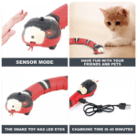 Electric Snake Cat Toys,Daxin USB Realistic Simulation Smart Sensing Snake Cat Interactive Toys Halloween Prank Props - Image 4