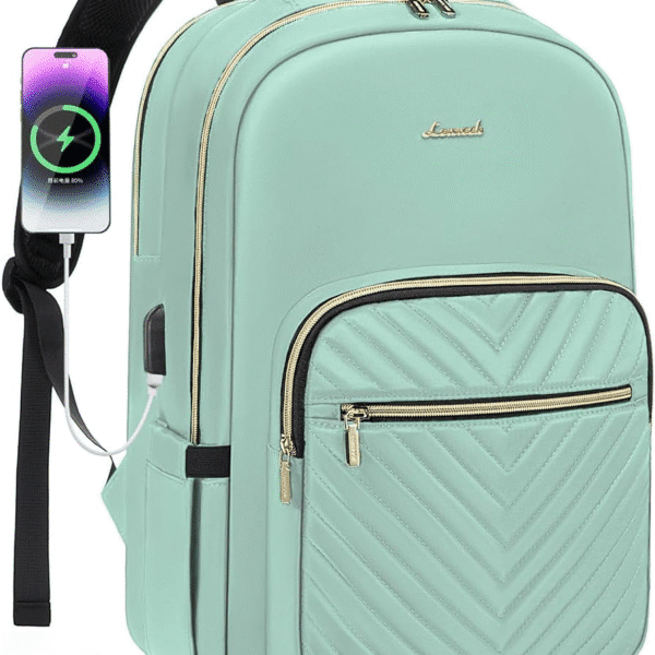 Laptop Backpack for Women 15.6 Inch,Cute Womens Travel Backpack Purse,Professional Laptop Computer Bag,Waterproof Work Business College Teacher Bags Carry on Backpack with USB Port,Mint Green