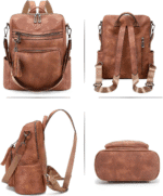 Leather Backpack Purse for Women Fashion Tassel Ladies Shoulder Bags Designer Large Backpack Travel Bag - Image 3