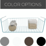 Undershelf Storage Basket - Medium - Snug Fit Arms - Steel Metal Frame - Rust Resistant - Cabinet, Pantry, and Shelf Organization - 16 X 5.5 Inch - Light Blue - Image 6