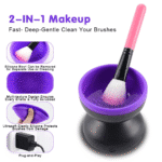Electric Makeup Brush Cleaner, Silicone Brush Cleaner Machine for Portable Automatic USB Cosmetic Brush Cleaner Tools, Brush Cleaner Spinner for All Size Beauty Makeup Brushes - Image 3