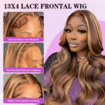 Ombre Lace Front Wig Human Hair 4/27 13X4 HD Body Wave Highlight Lace Front Wig Human Hair Pre Plucked with Baby Hair 180% Density Glueless Lace Front Wigs Human Hair 20Inch - Image 2