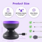Electric Makeup Brush Cleaner, Silicone Brush Cleaner Machine for Portable Automatic USB Cosmetic Brush Cleaner Tools, Brush Cleaner Spinner for All Size Beauty Makeup Brushes - Image 2