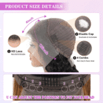 Ombre Lace Front Wig Human Hair 4/27 13X4 HD Body Wave Highlight Lace Front Wig Human Hair Pre Plucked with Baby Hair 180% Density Glueless Lace Front Wigs Human Hair 20Inch - Image 3