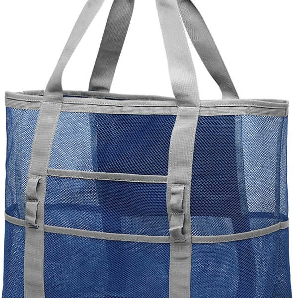 Mesh Beach Bag Family - Beach Tote 9 Pockets Cruise Vacation Essentials