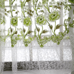 Plastic Shower Panel Voile Window Peony 1 Fabric Sheer Curtain Tulle Drape Home Decor Curtains 58 Inches Long - Image 4