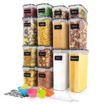 Airtight Food Storage Containers Set, 14 PCS Kitchen Storage Containers with Lids for Flour, Cereal Kitchen Containers ,Transparent Food Storage Containers