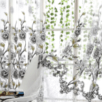Plastic Shower Panel Voile Window Peony 1 Fabric Sheer Curtain Tulle Drape Home Decor Curtains 58 Inches Long - Image 10