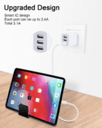 USB Charger Cube, Wall Charger Plug,  3.1A 3-Muti Port USB Adapter Power Plug Charging Station Box Base for Iphone 15 14 13 12 Pro Max Mini SE 11 Pro Max/X/8/7, Samsung Phones USB Charging Block - Image 5