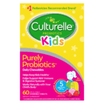 Culturelle Kids Chewable Daily Probiotic for Kids, Ages 3+, No.1 Pediatrician-Recommended Brand, Natural Berry, Daily Probiotics for Digestive Health, Oral Care & Immune Support, 2 Month Supply