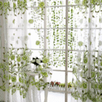 Plastic Shower Panel Voile Window Peony 1 Fabric Sheer Curtain Tulle Drape Home Decor Curtains 58 Inches Long - Image 5