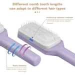 Self Cleaning Hair Comb Massage Air Cushion Comb Rotatable Anti-Static Hair Smoothing Brush Anti-Static Self Cleaning Hair Combs - Image 4