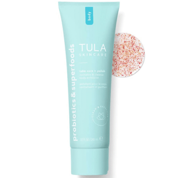 Skin Care Take Care + Polish - Revitalize & Cleanse Body Exfoliator, 2-In-1, Buffs Away Dull Skin & Improves Skin Texture, Contains Ahas, Lemon, and Hibiscus, 8.1 Fl Oz.