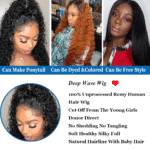 Human Hair Wigs 13X4 Deep Wave Frontal Wig Lace Wig 13X6 Human Hair 200 Density Human Hair Wig Curly Lace Front Human Hair Wig - Image 4