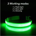 LED Adjustable Dog Collar Blinking Flashing Light up Glow Pets Safety Waterproof - Image 4