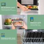 50 Pack Meal Prep Containers, 25Oz Plastic Food Storage Containers with Lids to Go Containers, Bento Box Reusable BPA Free Lunch Boxes, Disposable Stackable, Microwave/Dishwasher/Freezer Safe - Image 2