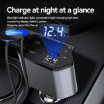 Retractable Car Charger, 4 in 1 Fast Charging Car Charger 120W, Retractable Cable and 2 USB Ports Car Charger Adapter Compatible - Image 5