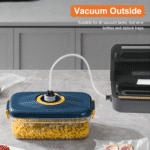 Vacuum Sealer, Food Vacuum Sealer Machine, 80Kpa Compact Food Preservation System for Sous Vide and Food Storage, with Cutter, Vacuum Hose Attachment Jars, 1 Bag Rolls, 20 Sealer Bags - Image 3