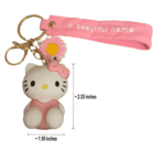 PVC Keychain 3D Cartoon Kitty Cat Key Chain for Girls Women Gifts School Bag Accessories (Pink) - Image 2