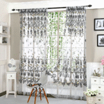 Plastic Shower Panel Voile Window Peony 1 Fabric Sheer Curtain Tulle Drape Home Decor Curtains 58 Inches Long - Image 3