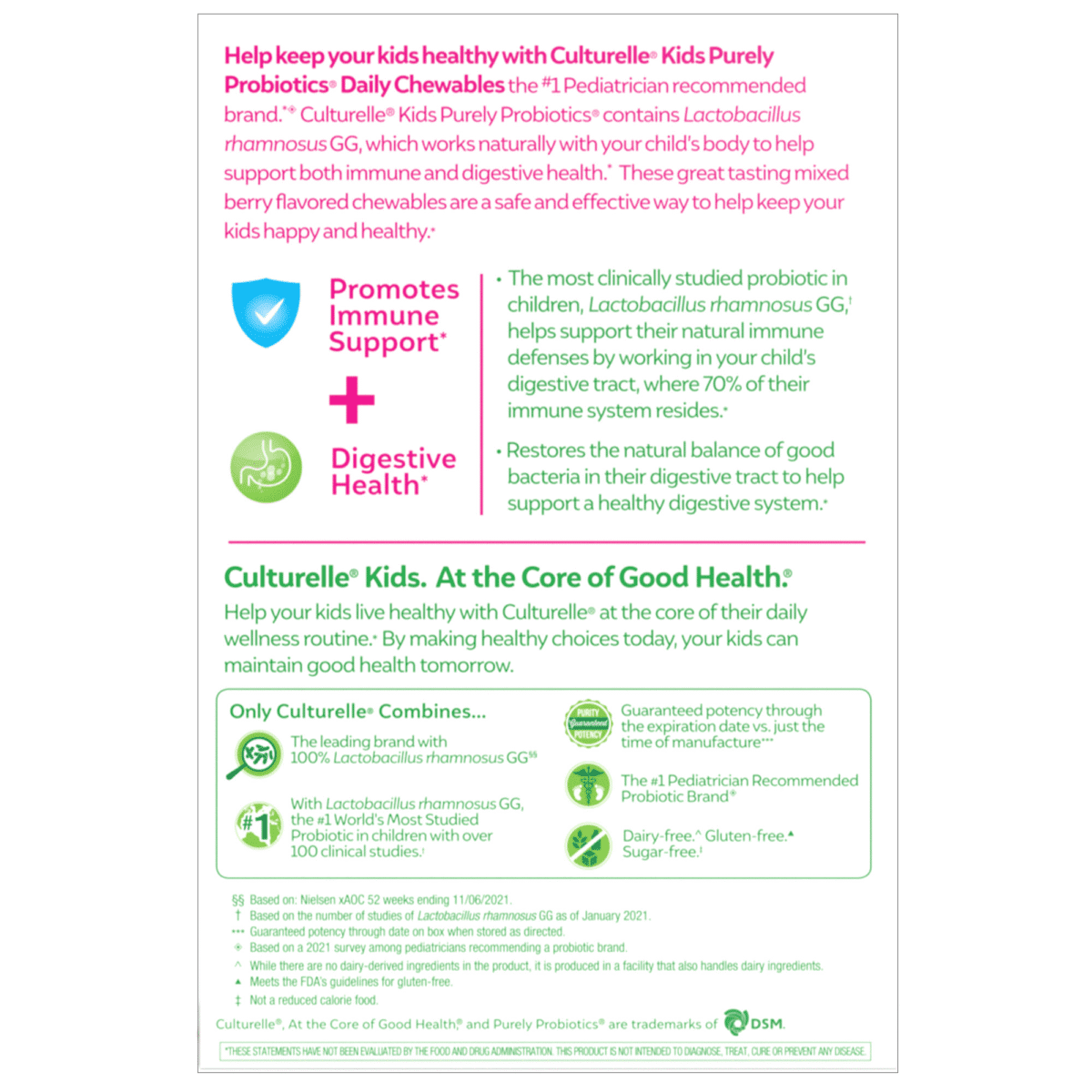 Culturelle Kids Chewable Daily Probiotic for Kids, Ages 3+, No.1 Pediatrician-Recommended Brand, Natural Berry, Daily Probiotics for Digestive Health, Oral Care & Immune Support, 2 Month Supply - Image 2