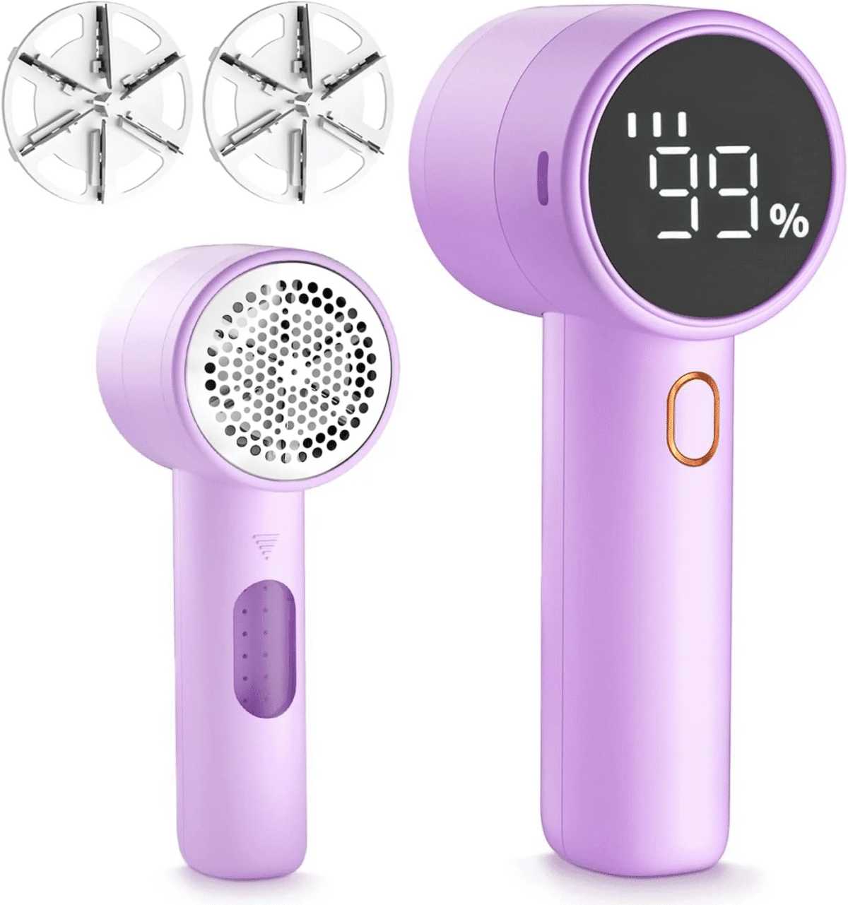 Fabric Shaver, Lint Remover Rechargeable, Electric Portable Sweater Defuzzer with 3 Speeds, 6 Leaf Blades, Digital LED Display to Remove Pilling for Clothes, Furniture, Sweater, Couch, Blanket - Image 1