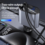 Retractable Car Charger, 4 in 1 Fast Charging Car Charger 120W, Retractable Cable and 2 USB Ports Car Charger Adapter Compatible - Image 3
