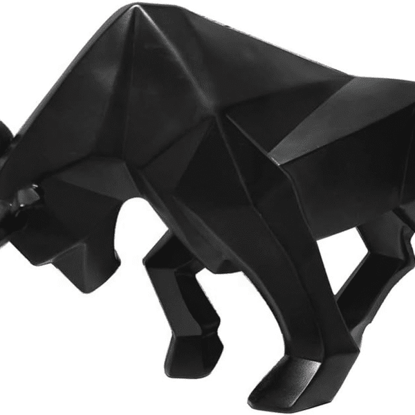 Polyresin Bull Figurine Home Decor, Abstract Sculptures, Originality Home Decoration Furnishing Animal Ornament, Geometric Surface Statues Home Decor Ornament