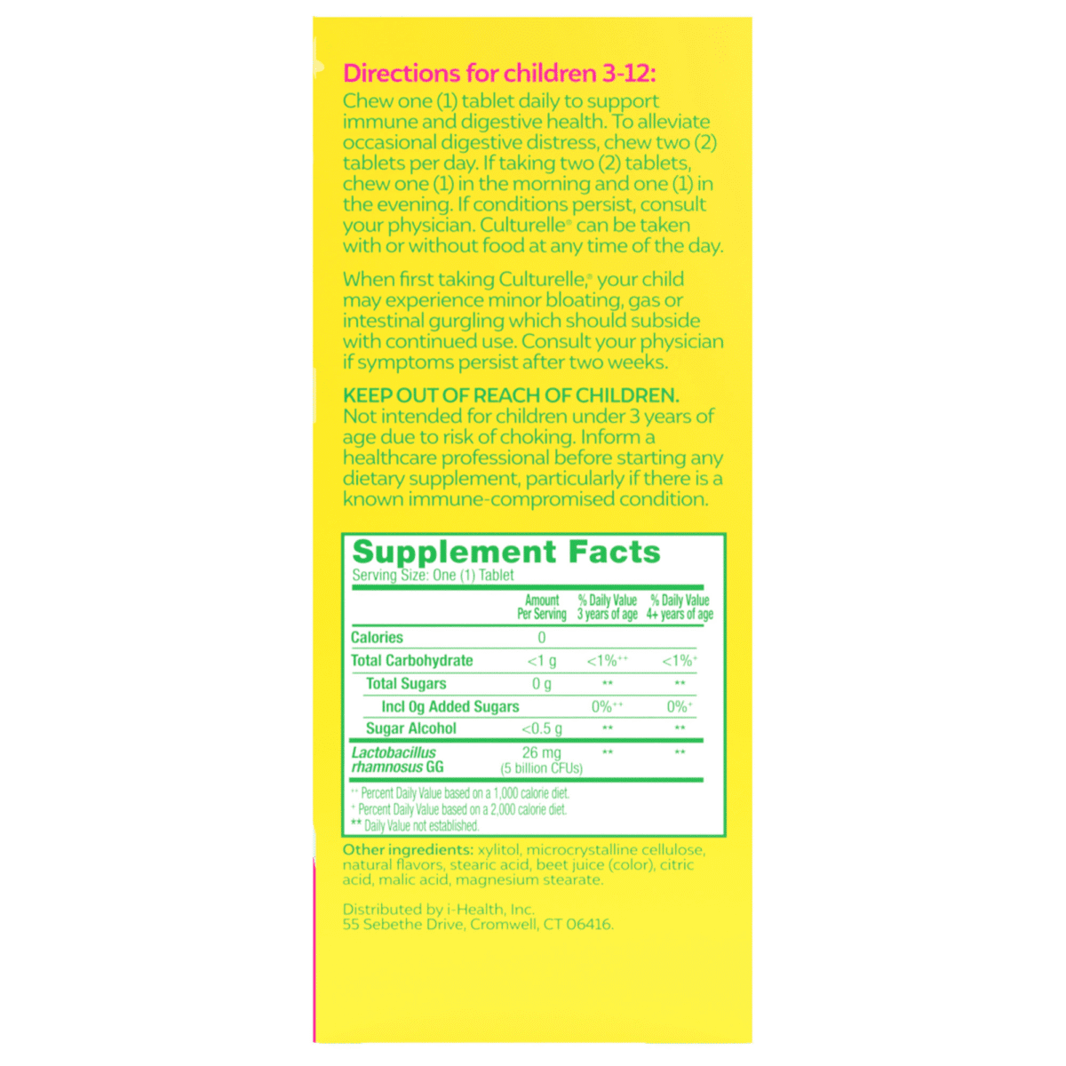 Culturelle Kids Chewable Daily Probiotic for Kids, Ages 3+, No.1 Pediatrician-Recommended Brand, Natural Berry, Daily Probiotics for Digestive Health, Oral Care & Immune Support, 2 Month Supply - Image 4